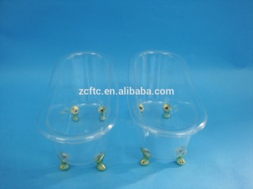 Empty transparent bathtub storage container,clear empty bathtube shape container for toy,gifts,cosmetic products