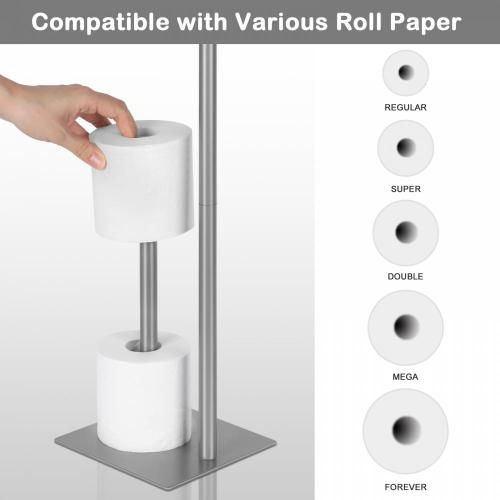 Porte-organisation en papier de salle de bain de base en métal argenté