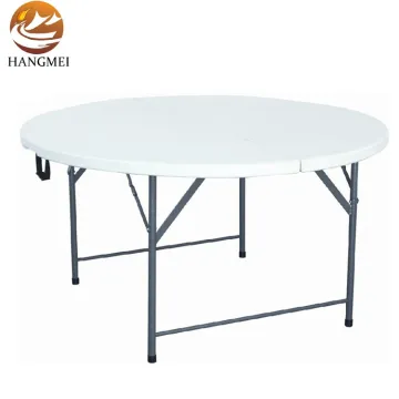 180cm White Portable HDPE Blow Molding Folding Plastic Round Table for Weddings and Events