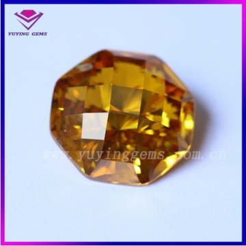 Champagne Loose Cubic Zirconia in Low Price Machine Cut Irregular Stone CZ