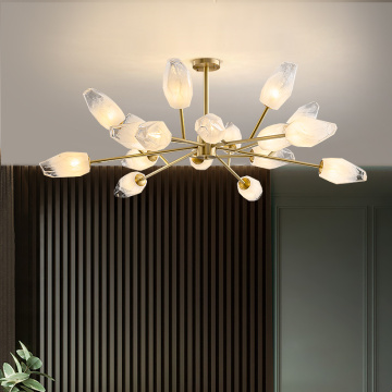 Lustre moderne en cristal avec fleurs LEDER