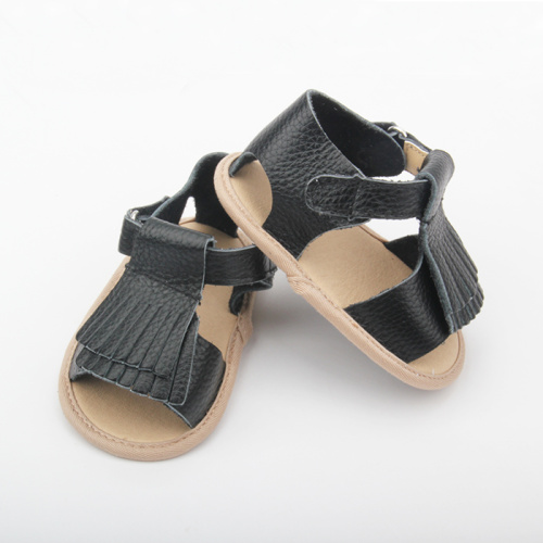 Nueva llegada estilo bebé cuero genuino sandalias infantiles