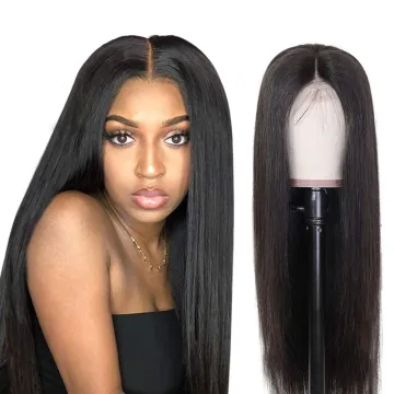Morden Style 26 Inch Straight Ombre Colored Bob Blue Kinky 150% Full Lace Brazilian Human Hair Wig