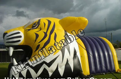 inflatable tiger tent and football sports tunnel