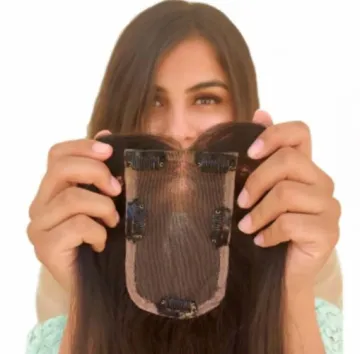 Fast shipping 100% remy natural straight hair topper net,hair toppers for women human hair
