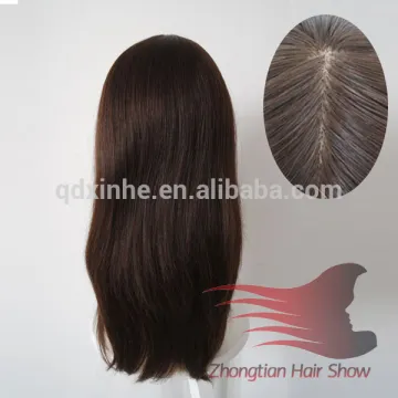 22inch #4 Big Layer Human Hair Silicone Wig Silk Top Full Lace Wig