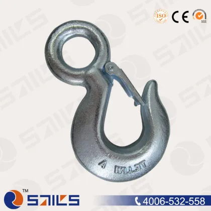 Carbon Steel Latched Eye Hook