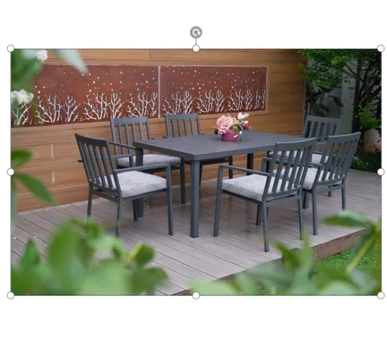 High-End Durable Aluminum Frame Spun Poly Outdoor Garden Dining Set