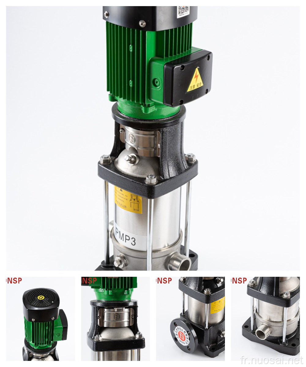 Pompe centrifuge à plusieurs degrés verticale en acier inoxydable PMP