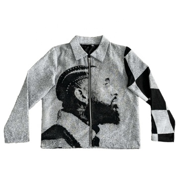 Plus Size Custom Jacquard Tapestry Pullover Sweater for Men