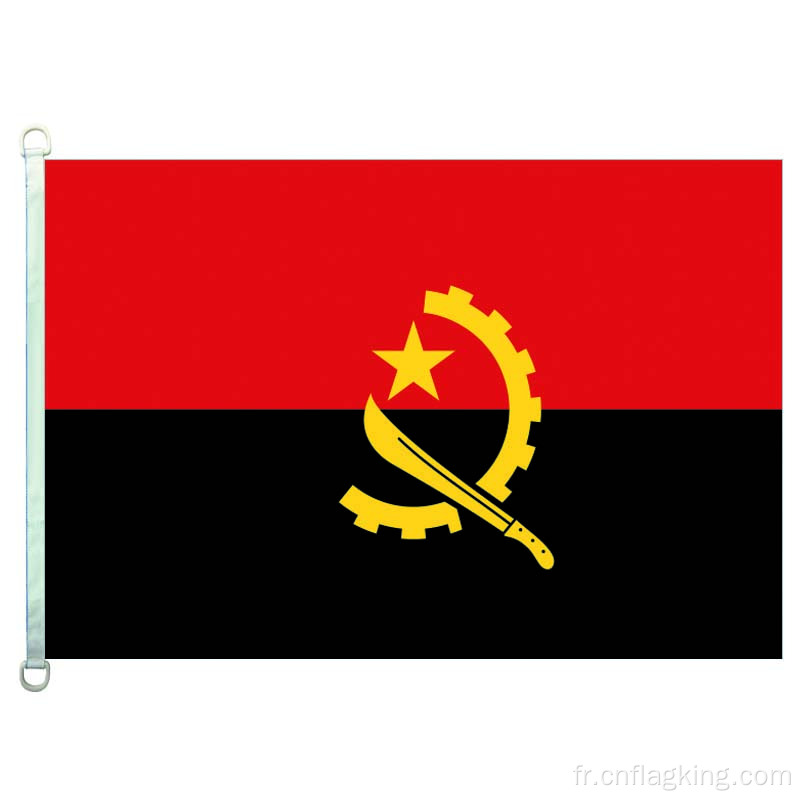 Drapeau national de l&#39;Angola 100% polyester 90*150cm Bannière du pays de l&#39;Angola