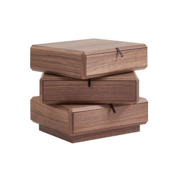 Custom Private Label Rotatable Light Wood Nightstand