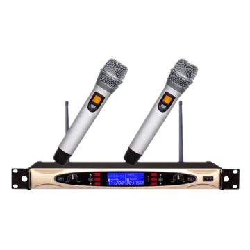 Professional A-2530X1 Dual Channel UHF Wireless Microphone System for Karaoke and Home KTV