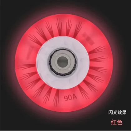 80mm 90A Inline Roller Skate Wheels 8/4pcs LED Sliding Skating Flashing Wheel Rollers Durable Luminous Rollerblade Replacement