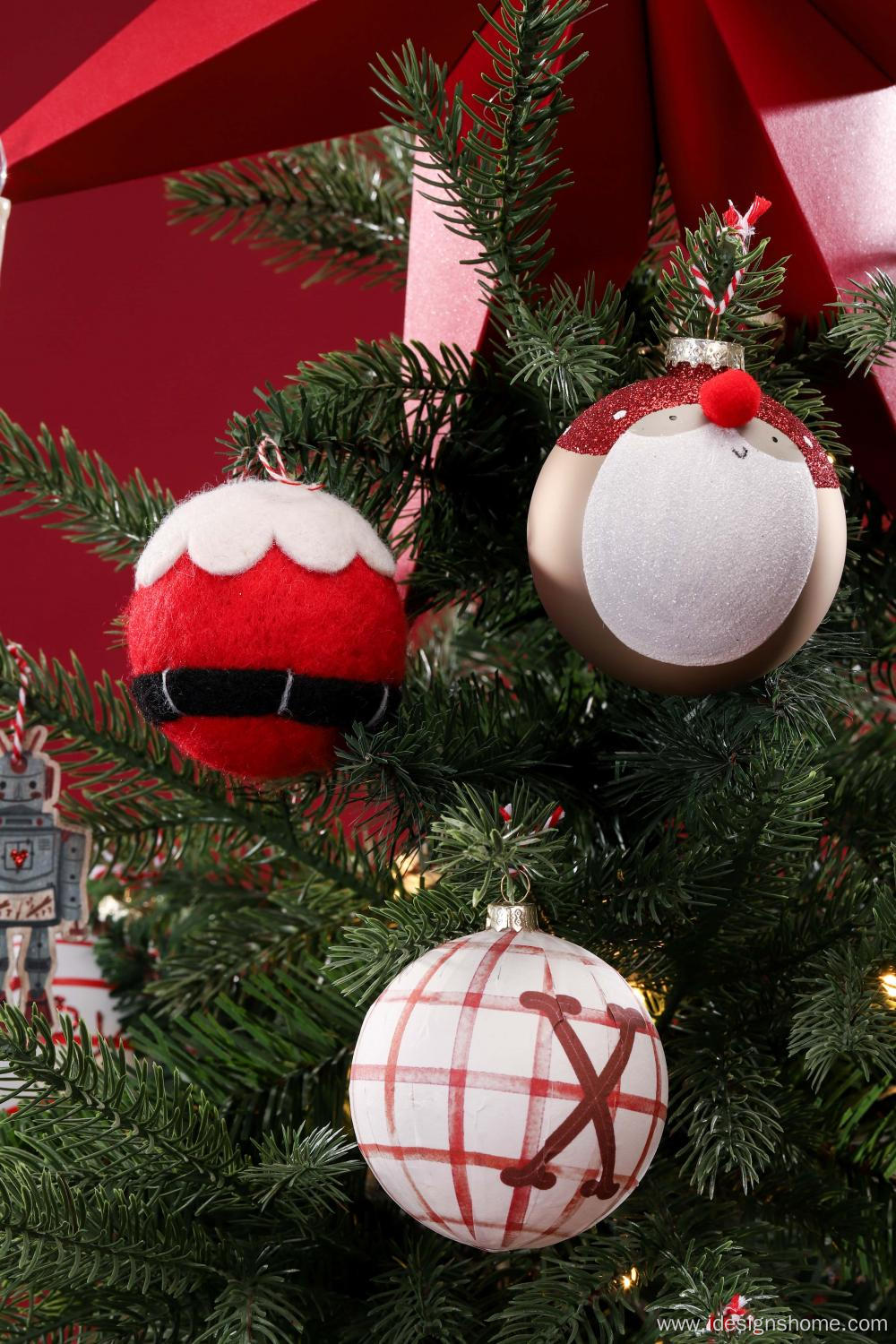 Plastic Christmas Ball Santa Claus Suit