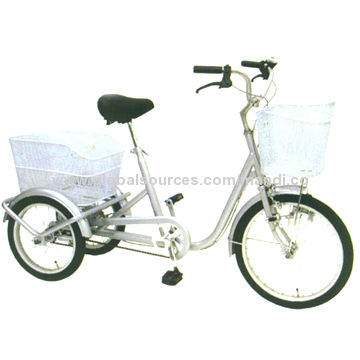 Adult Electric Tricycle with Rear Basket and Front Basket, Shimano Nexus 3 Speeds