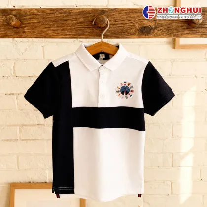 White Kids Graphic Polo