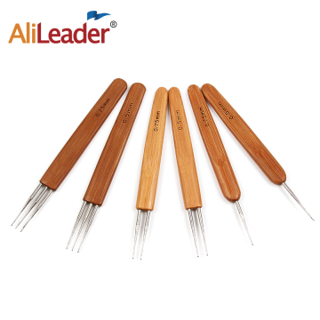 Alileader Bamboo Crochet Needle For Hair Dreadlock Accessories Wig Making Tools Dreadlocks Hook Needles 1/2/3 Hooks