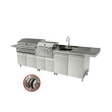 Kitchen Outdoor Island Chicken Beef Backyard BBQ Grill Modulars Cabinet with Sink