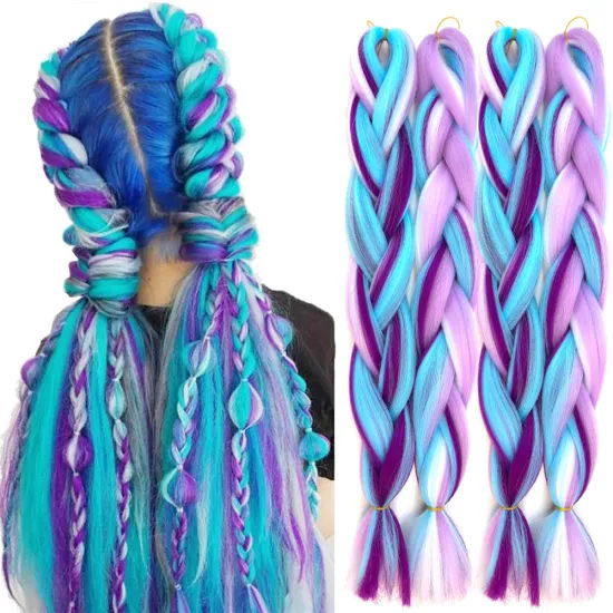 wholesalers candy color braiding hair crochet  24inch synthetic hair extension mix color jumbo braid hair for braiding