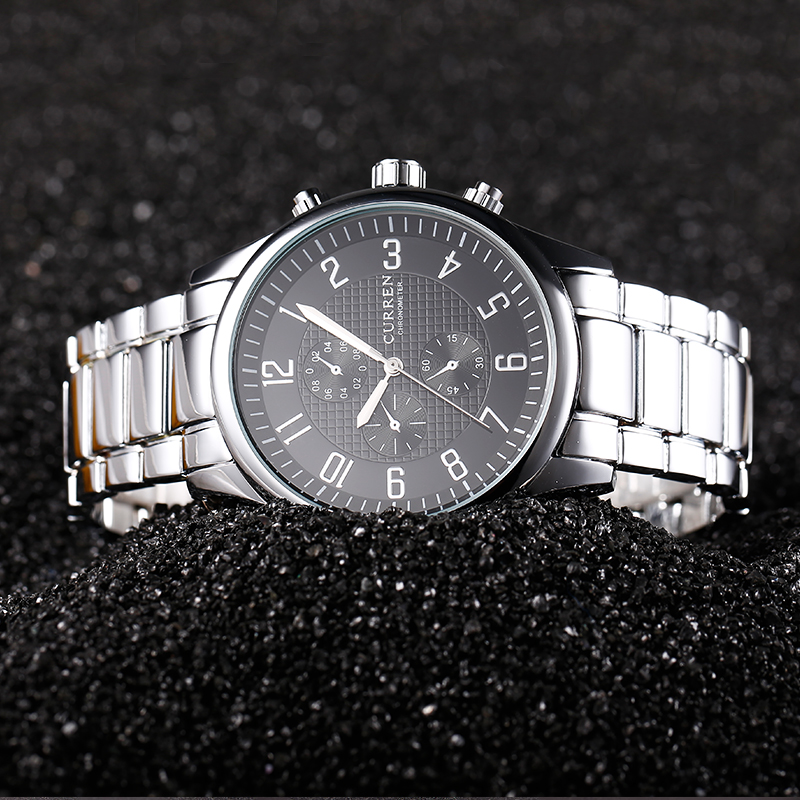 Stainless Steel Fashion Gold Quartz Men Watch 