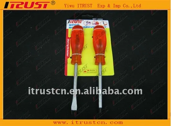 screwdriver with red handle