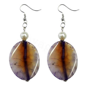 Natural Gemstone Agate Earring