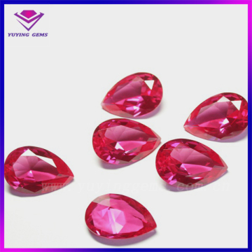 Loose Wholesale Pear Shaped Ruby Synthetic Corundum Stone for Decoration