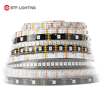 4pin SK9822 Hitam White Waterproof RGB LED Strip - 30/60/144 LED/Pixel Options