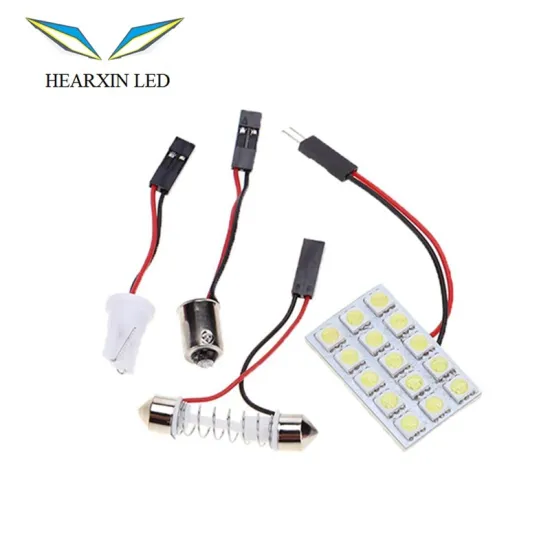 Dome Panel Light PCB 15SMD 5050 LED Auto Car Top Dome Light for Interior Reading with T10 BA9S S8.5 Festoon Bulb Adapter