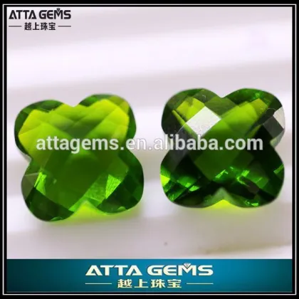 apple green glass-plum blossom cut created quartz
