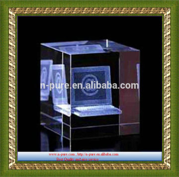 customized 3d engraved crystal cube,computer engraved crystal cube