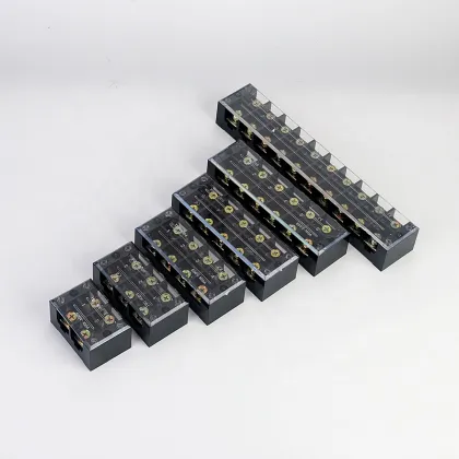 TB Series 60A Terminal Blocks - TBC-6003, TBC-6004, TBC-6006, TBC-6012 with Ear Plate Cover Screw Barrier