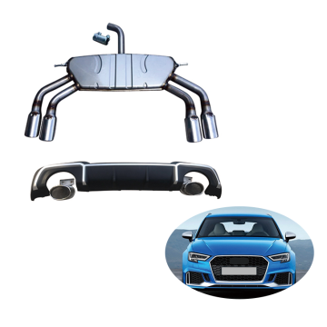 RS3 Style Car Body Kit - Rear Diffuser and Lip Spoiler for Audi A3 2018