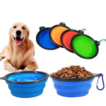 Ciotola per cani pieghevole portatile in silicone per animali domestici