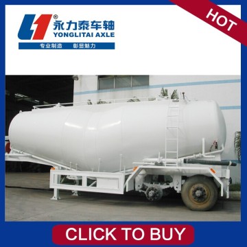 Block assembly semi trailer with manual lifting ramp