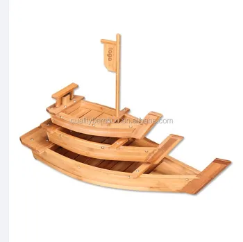 Food grade biodegradable bamboo/wooden sushi boat