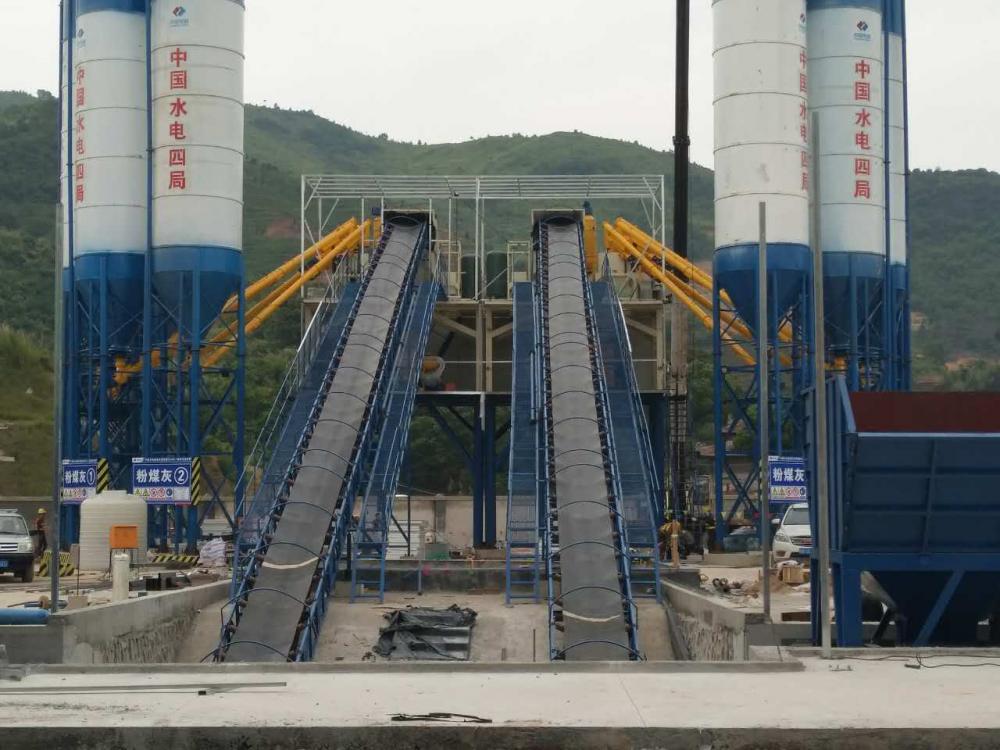 180cbm precast belt conveyor concrete batching plant