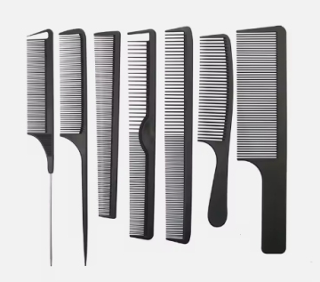 Portable Carbon Fiber Long Hair Salon Comb with Pointed Tail