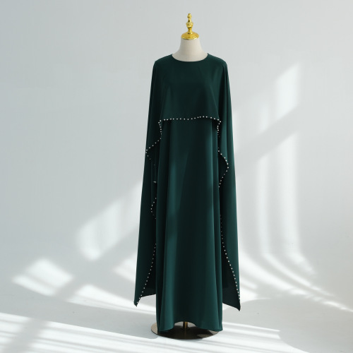 لباس ماکسی بسته لبه مروارید دار کیپ Abaya