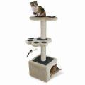 Gato Scratcher árvore, feita de tecido de carpete, decorado com folhas, disponíveis no tamanho de 86cm