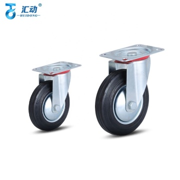 Industrial Heavy Duty Caster Wheels: 5/6/8 Inch Rubber Castors for Warehouse Trolleys, Trash Cans & Movable Bins with Universal Brake