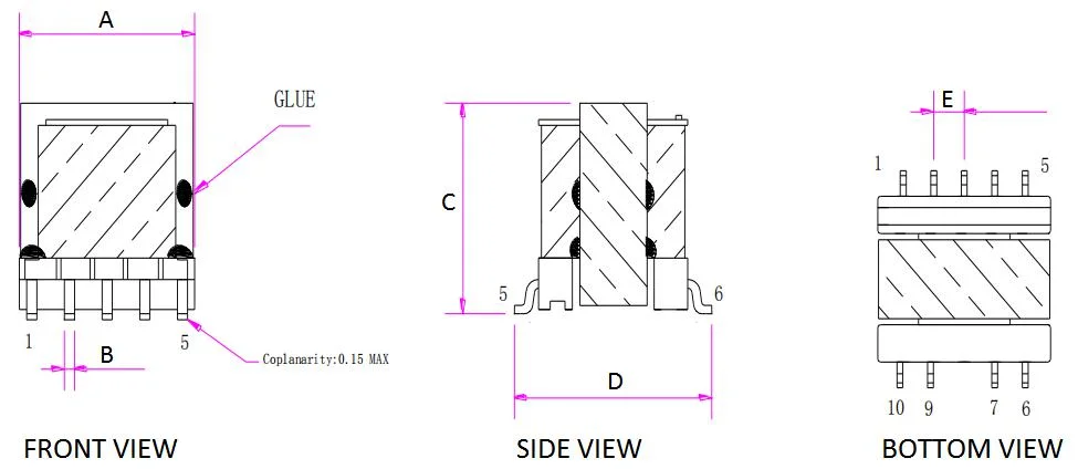 Ee10 Single Phase AC DC Dry Type Audio Output Transformer for Heaters and Signal Towers