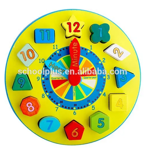 Wooden clock Children's educational toys building blocks