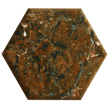 62mpa Bend Strength Non Toxic Hexagon Seamless Artificial Marble Acrylic Sheet Tiles