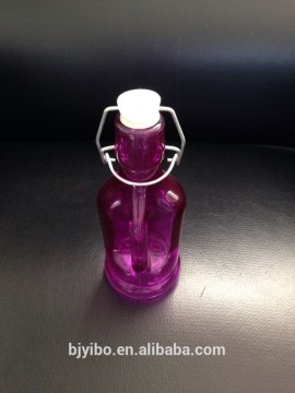 high quality red mini glass bottle
