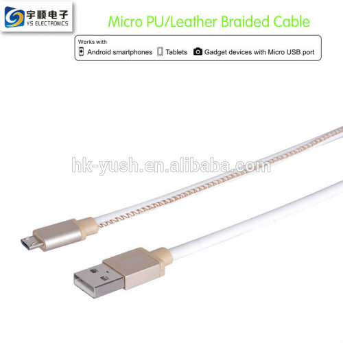 Micro Charging Cable Leather Charging Cable With Metal Housing