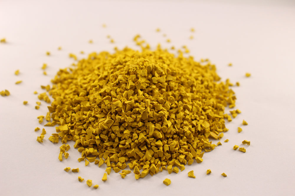Yellow rubber particles