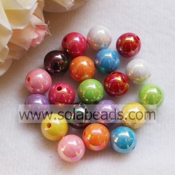 Perles Swarovski imitation rondes lisses colorées de Noël 6 mm