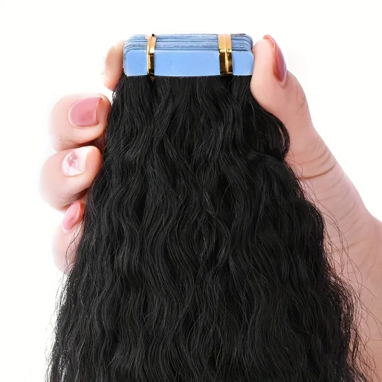 Kinky Curly & Straight Adhesive Glue-On Human Hair Extensions